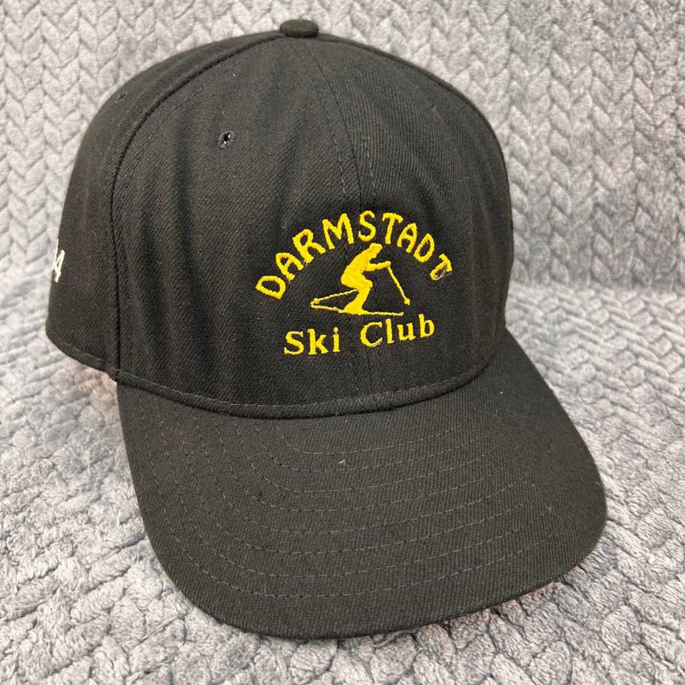 Darmstadt Ski Club Mens Black New Era Fitted Hat FUBAR 2004 Skiing 7 5/8